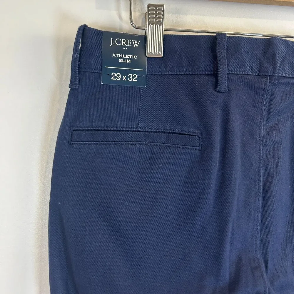 J.Crew Chino Pants Mens 39x32 Navy Blue Athletic Slim Straight Preppy Formal NWT - Picture 7 of 13